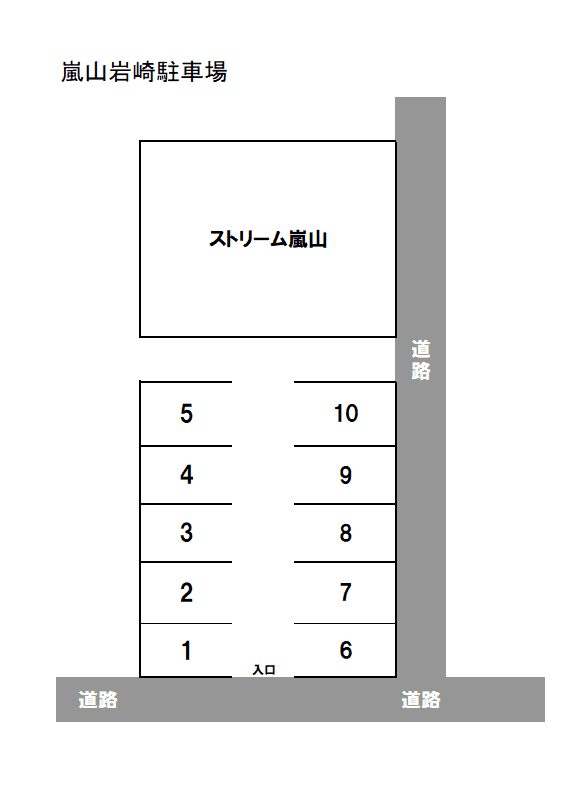 嵐山岩崎駐車場の駐車配置図
