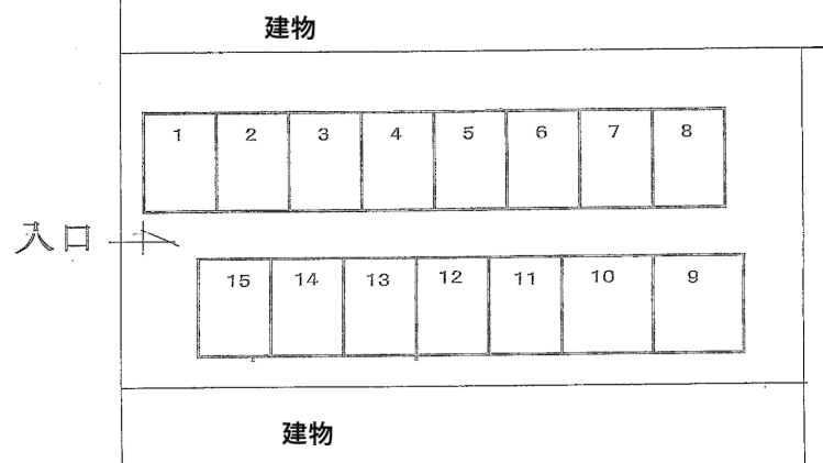 朝凪駐車場の駐車配置図