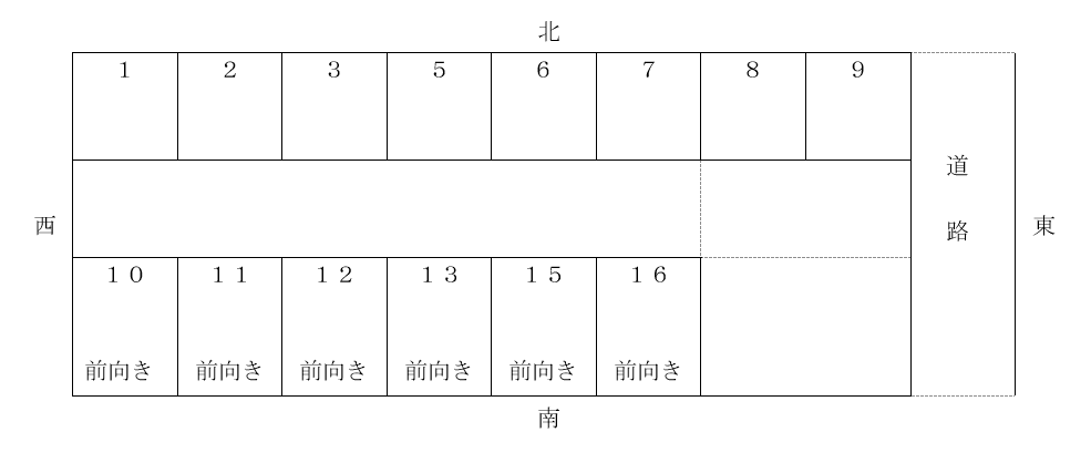 妙興寺字山王浦駐車場【47】の駐車配置図