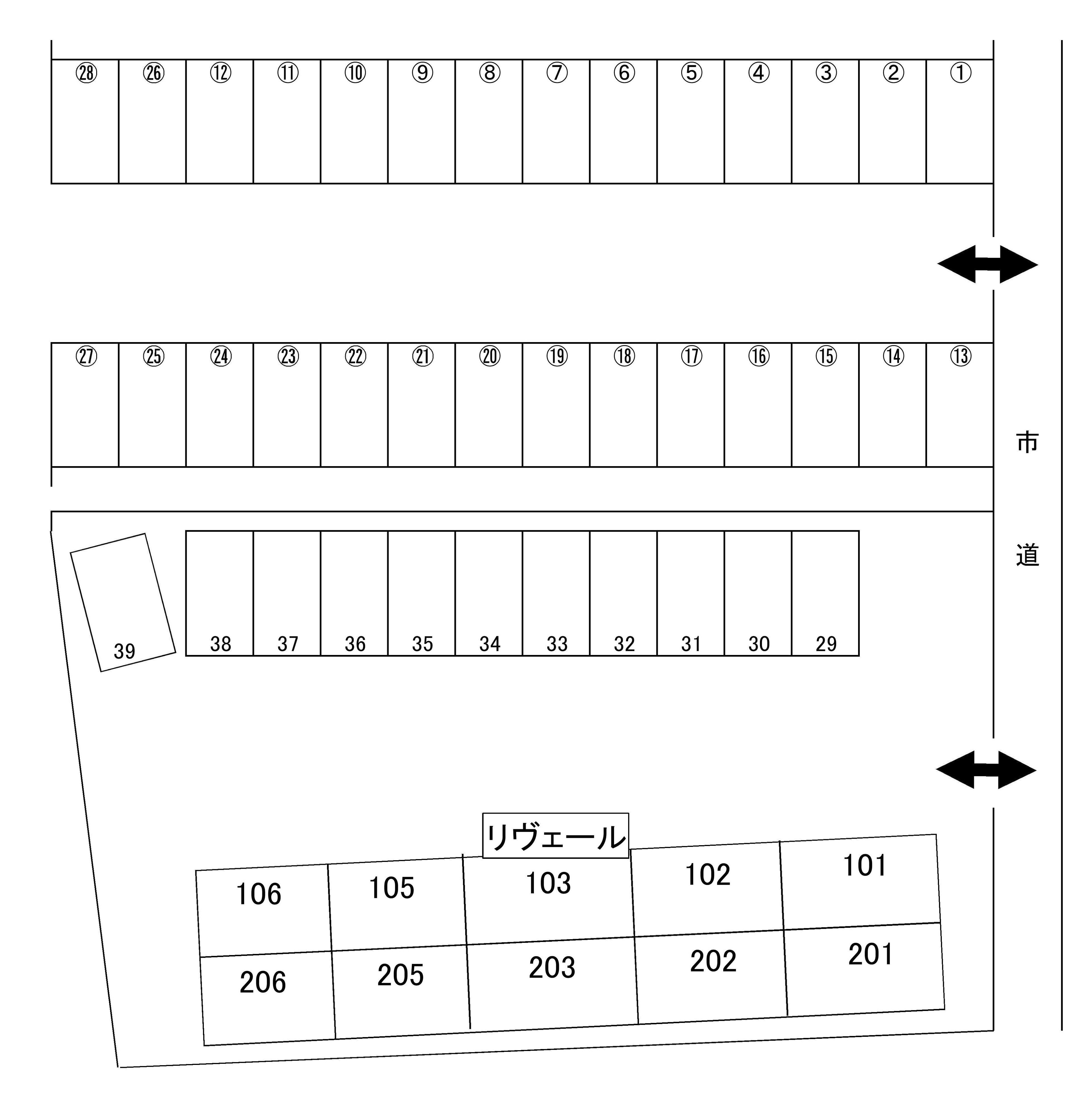 リヴェールガレージの駐車配置図