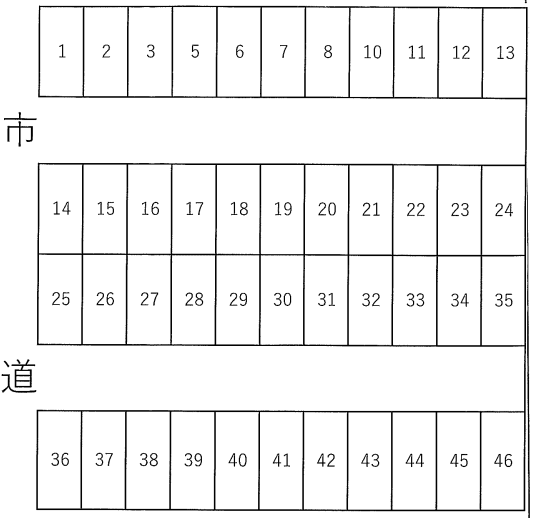 吉川美南ニワ駐車場の駐車配置図