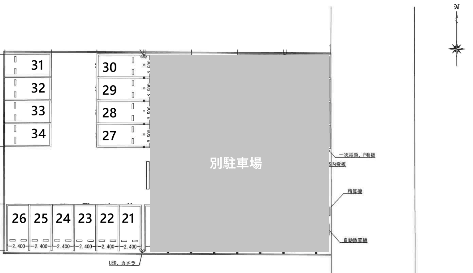 パーキングプレイス内膳町第１の駐車配置図