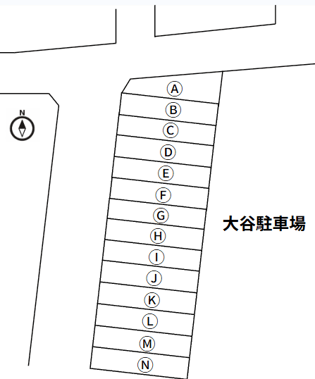 大谷駐車場の駐車配置図