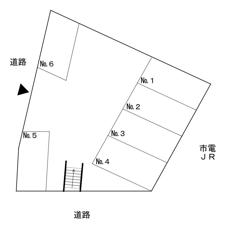 山元駐車場（南新町）の駐車配置図
