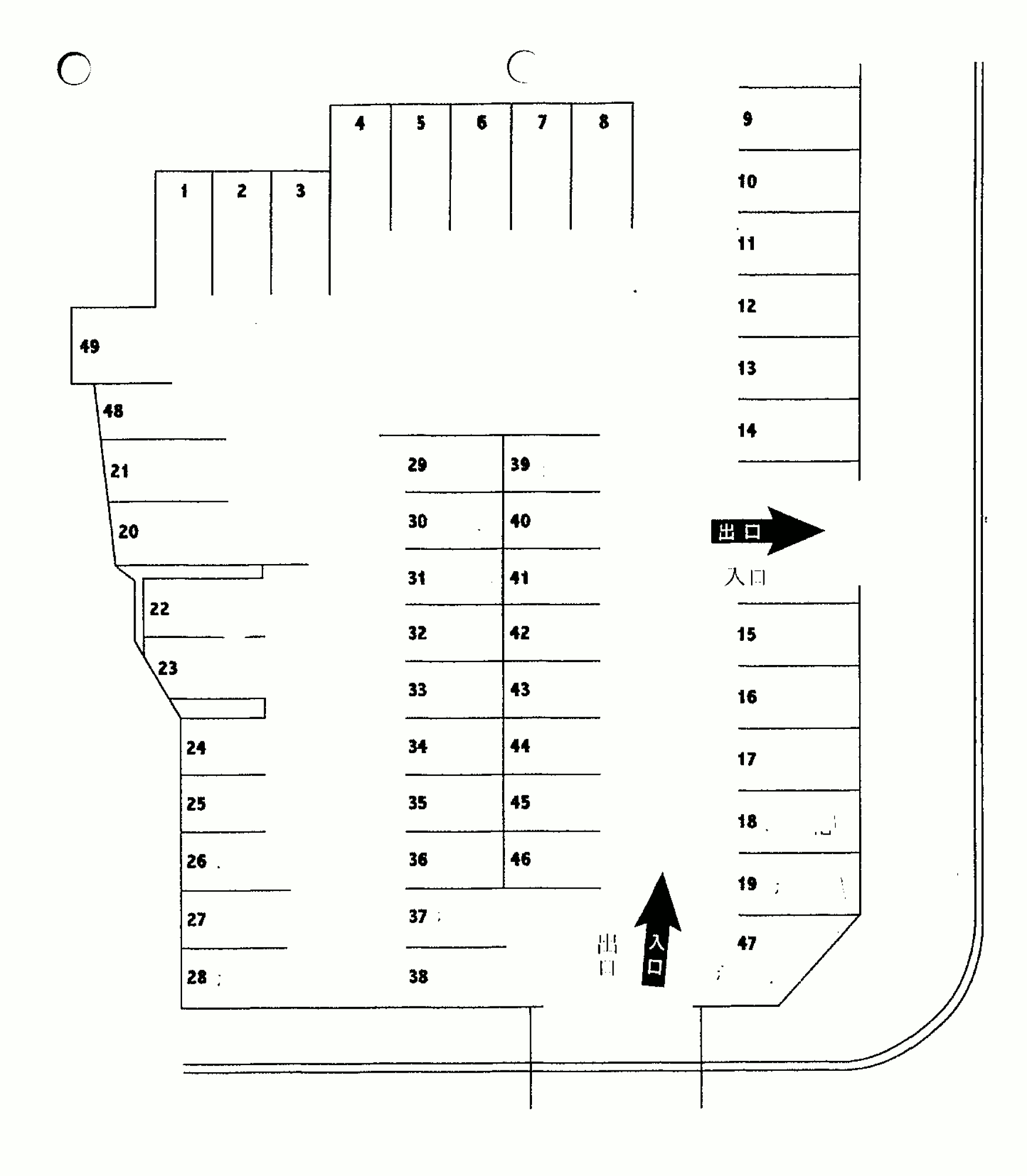 室蘭市中央町ノルテパーキングの駐車配置図