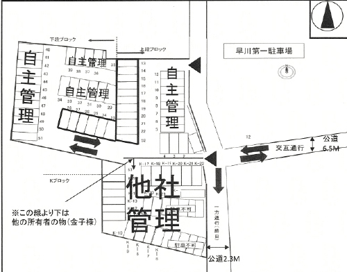  早川第一駐車場の駐車配置図