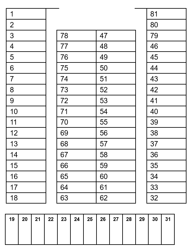 ヤシキ駐車場の駐車配置図