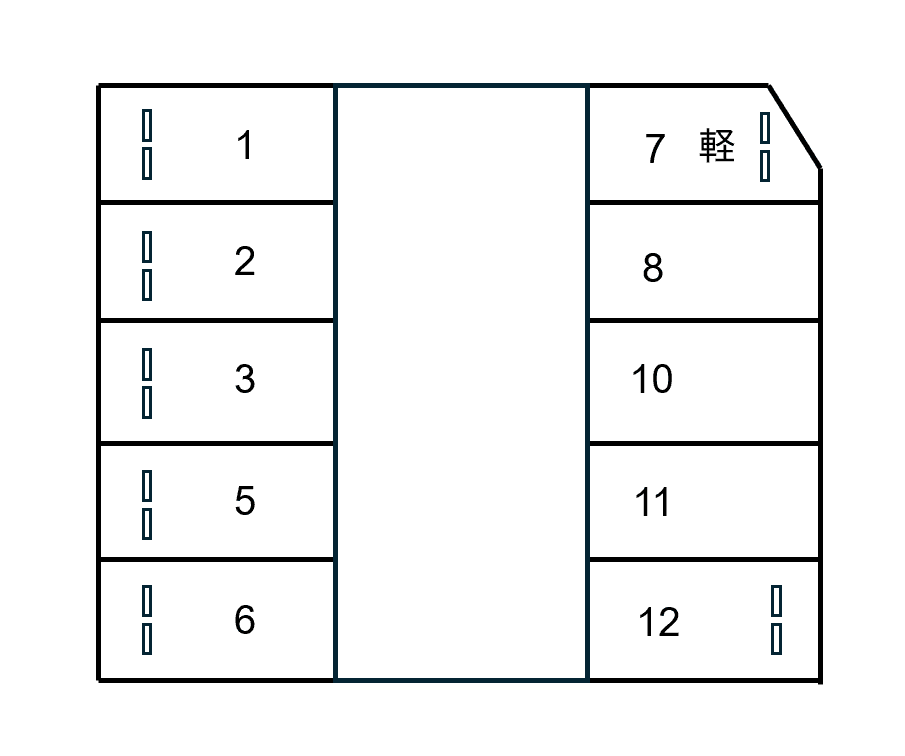 さつきガレージの駐車配置図