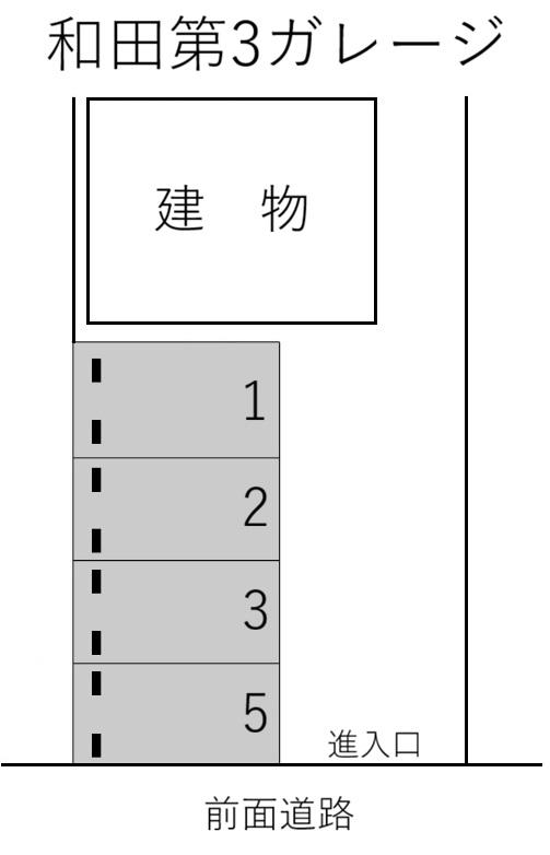 和田第3ガレージの駐車配置図