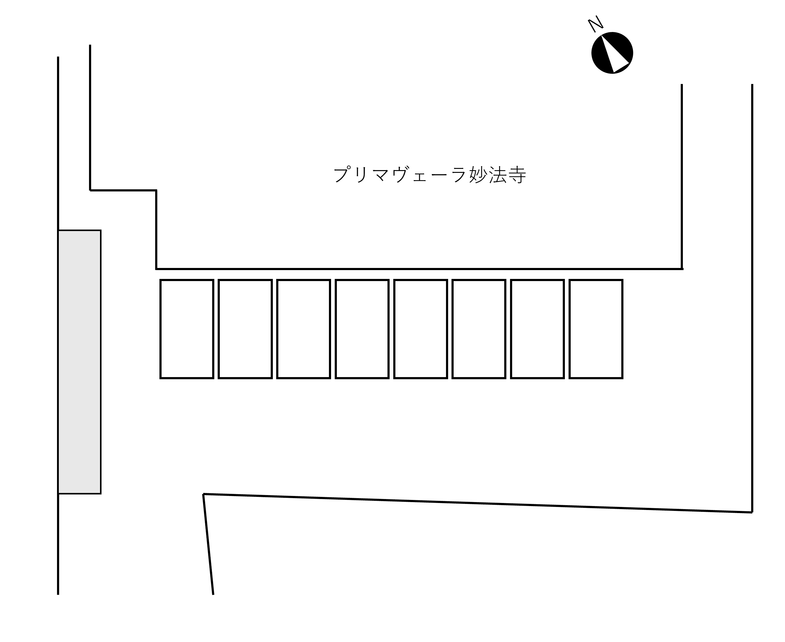 プリマヴェーラ妙法寺付属駐車場の駐車配置図