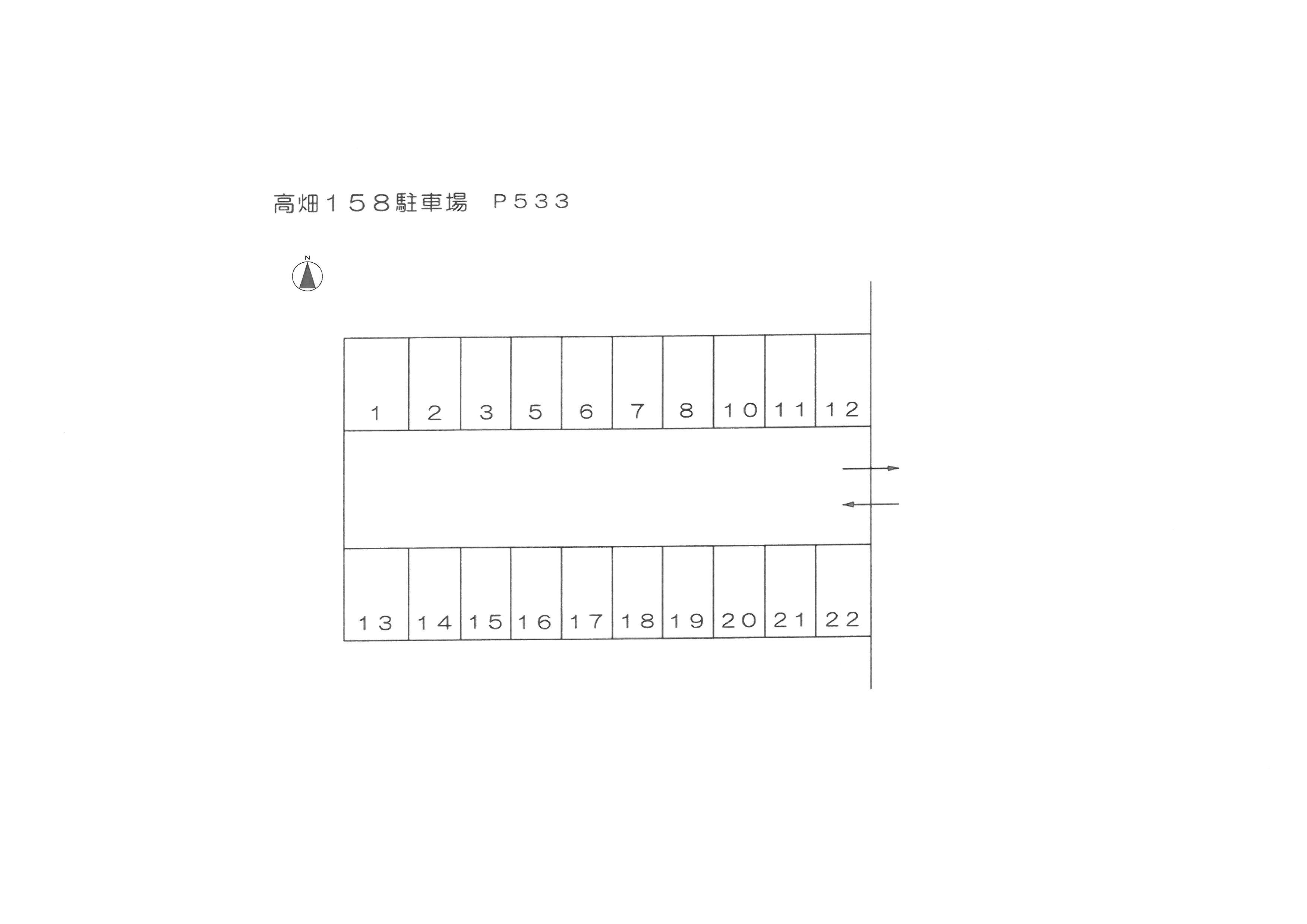 高畑１５８駐車場の駐車配置図