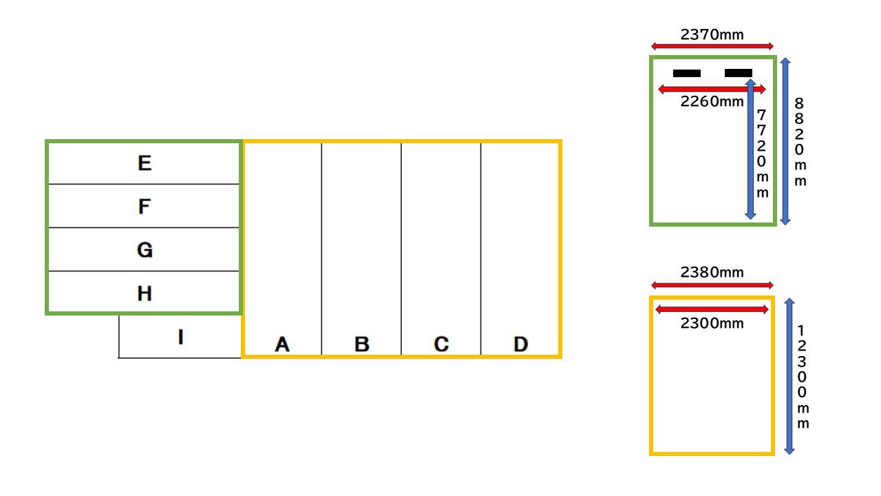 中村町１４０パーキングの駐車配置図