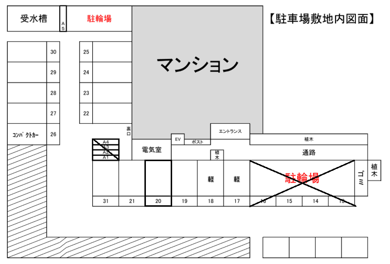オルゴグラート放出の駐車配置図