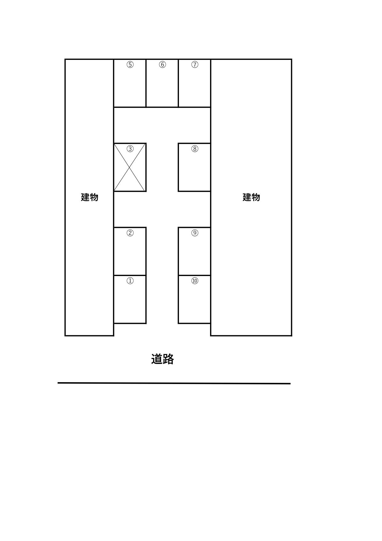 畠中駐車場（中央町）の駐車配置図