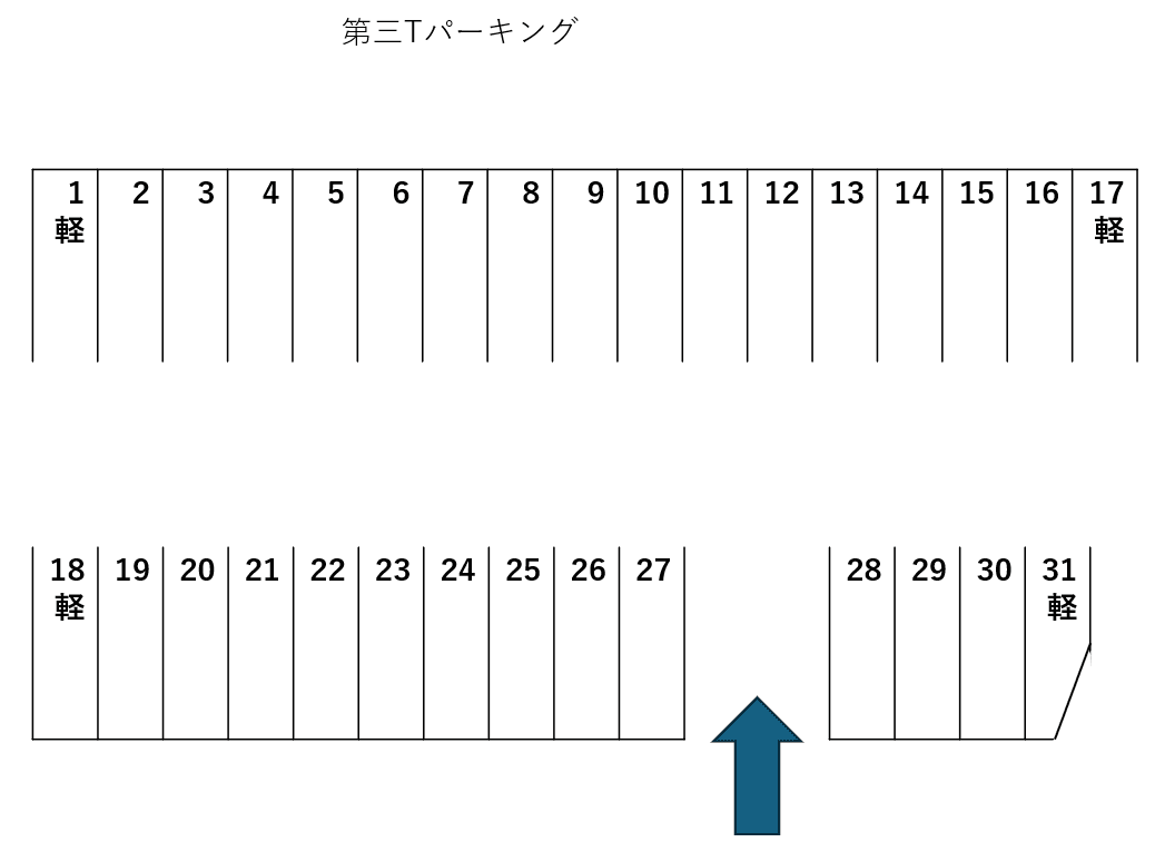 第3Tパーキングの駐車配置図