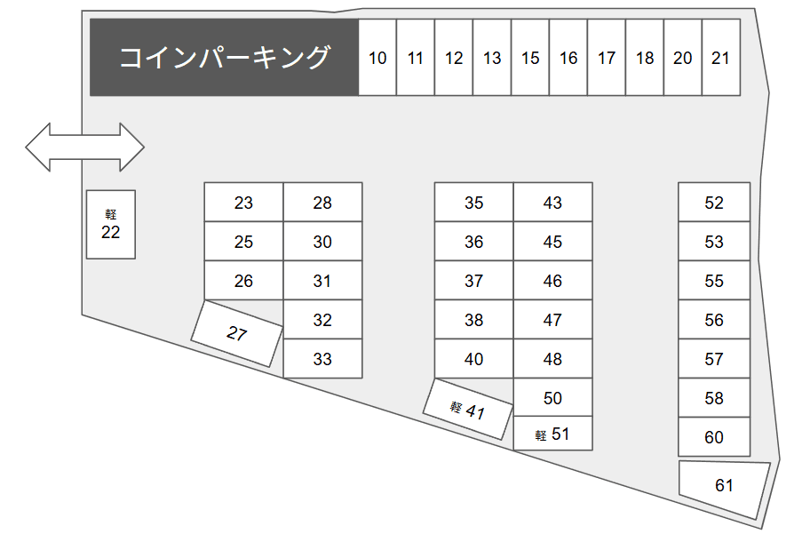 ｸﾞﾘｰﾝｶｰﾊﾟｰｸ陶邑の駐車配置図