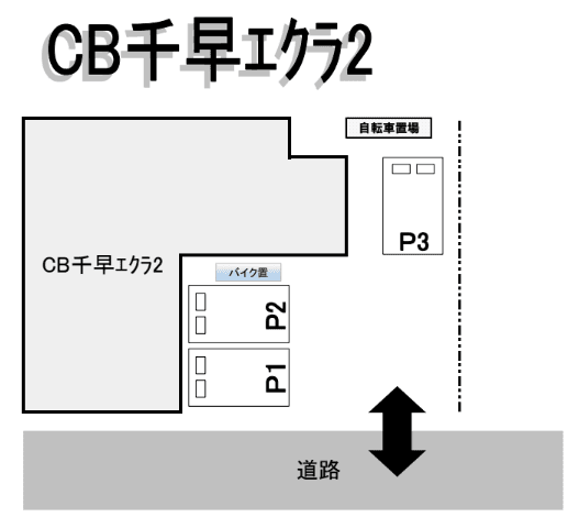 CB千早ｴｸﾗ2の駐車配置図