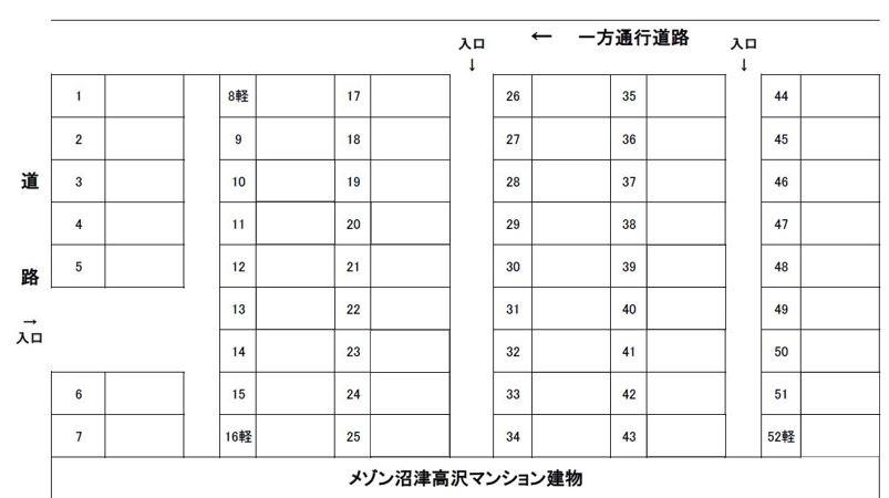 静鉄高沢町1-4駐車場の駐車配置図