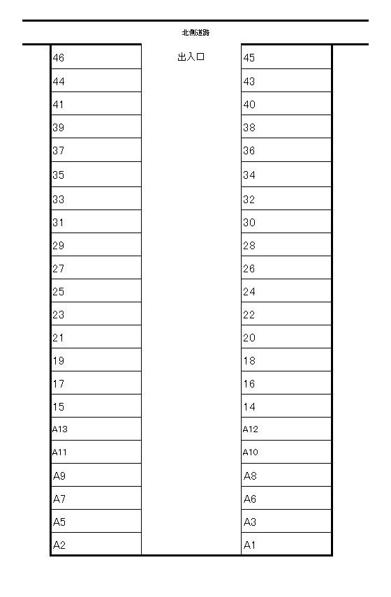 溝呂木戸室駐車場の駐車配置図