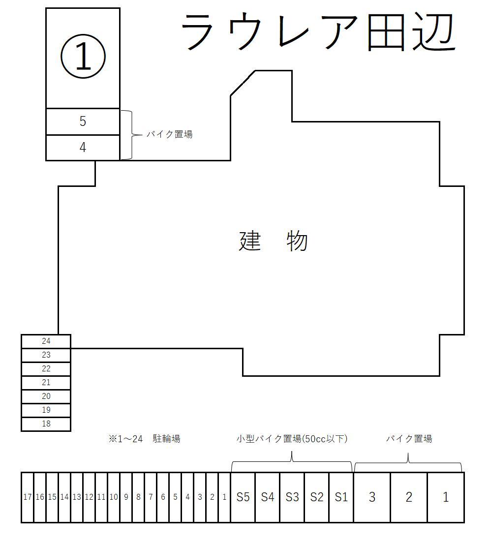 ラウレア田辺の駐車配置図
