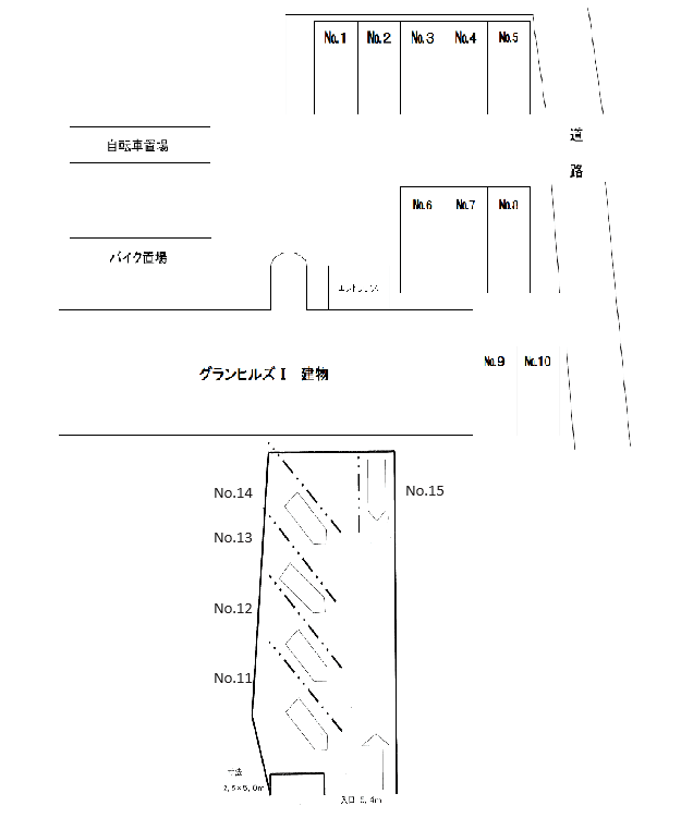 グランヒルズⅠの駐車配置図