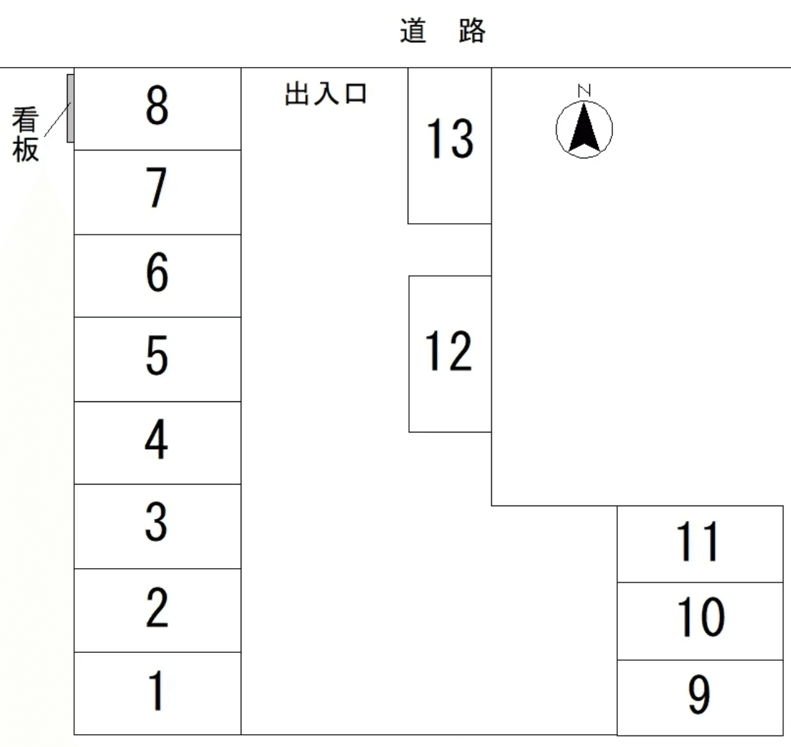 上の台月極駐車場の駐車配置図