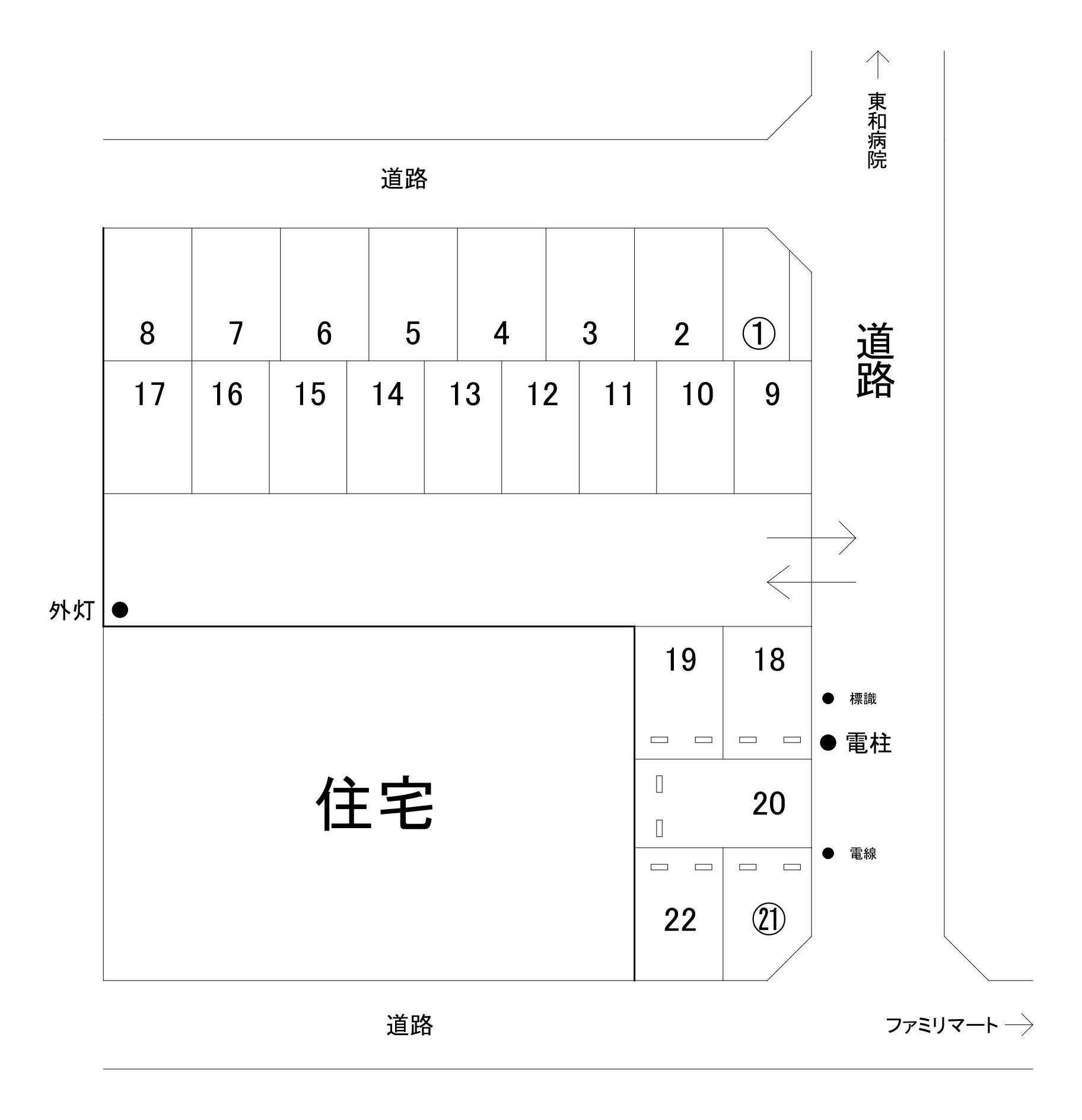 シオン駐車場の駐車配置図