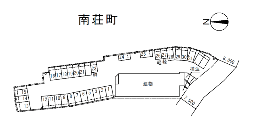 南荘町の駐車配置図
