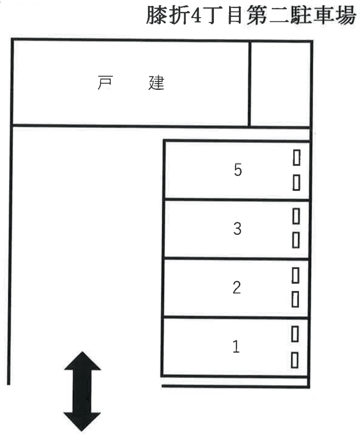 膝折４丁目第二駐車場の駐車配置図