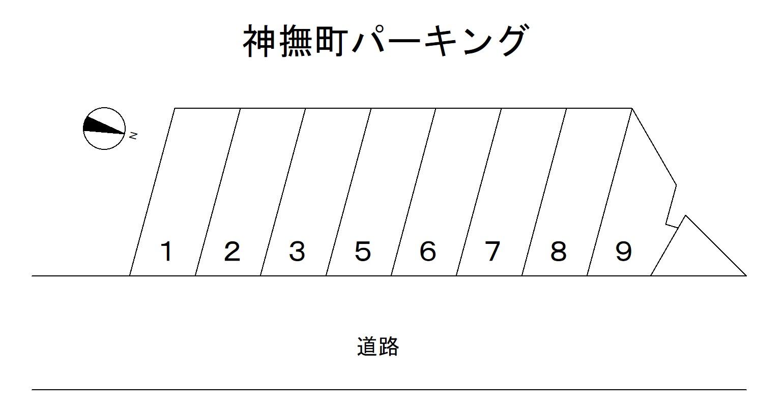 神撫町パーキングの駐車配置図
