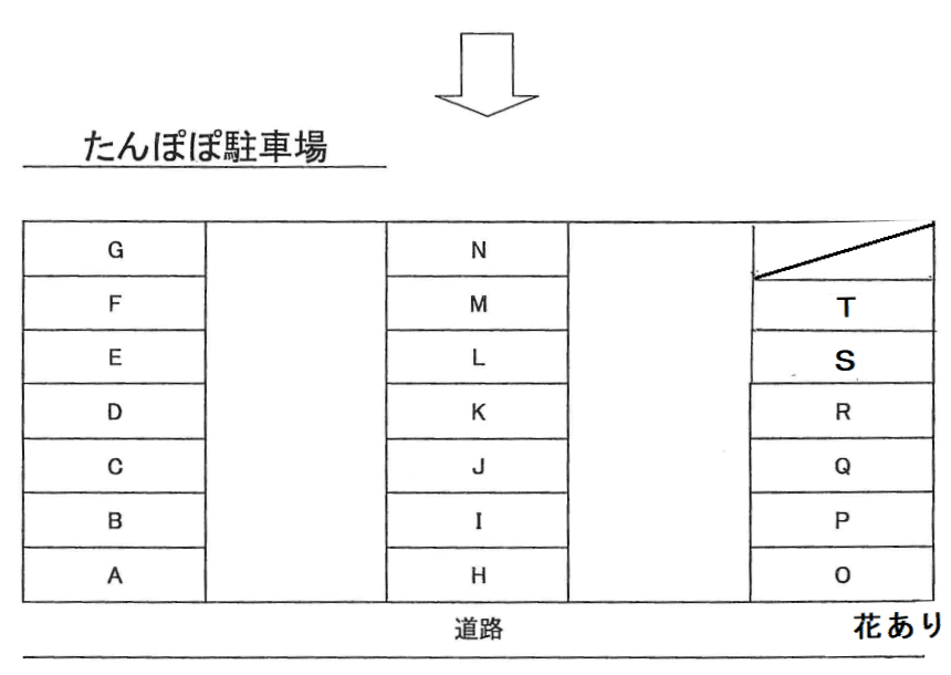 たんぽぽ駐車場の駐車配置図