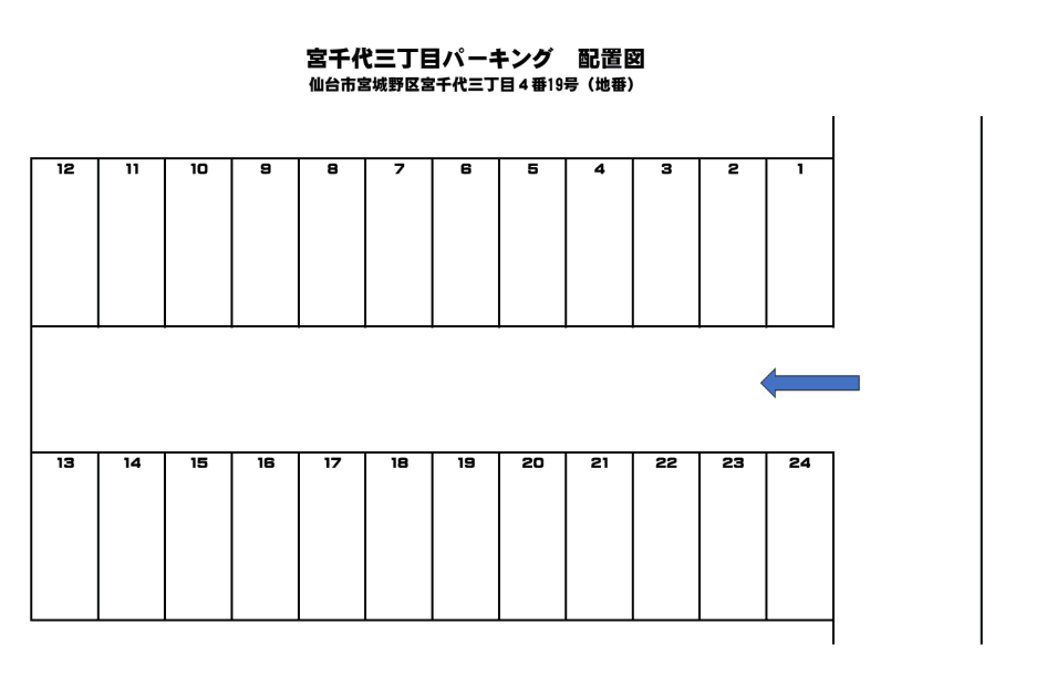 宮千代三丁目パーキングの駐車配置図