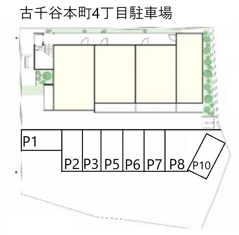 古千谷本町4丁目駐車場の駐車配置図
