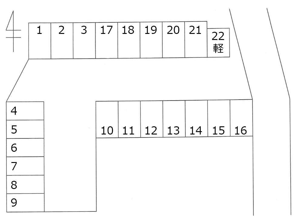 浜松市中央区助信町493-1駐車場の駐車配置図