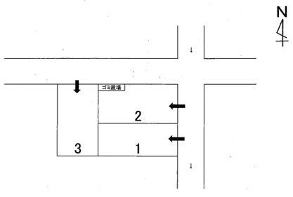 中川区三ツ屋町　岡島駐車場の駐車配置図