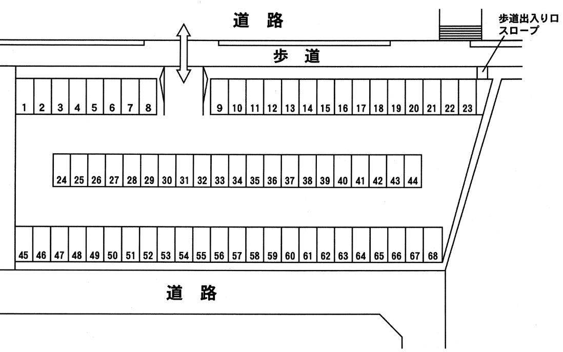 おおつ野看護専門学校前駐車場の駐車配置図
