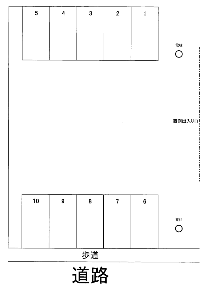 西16条南6丁目月極駐車場の駐車配置図