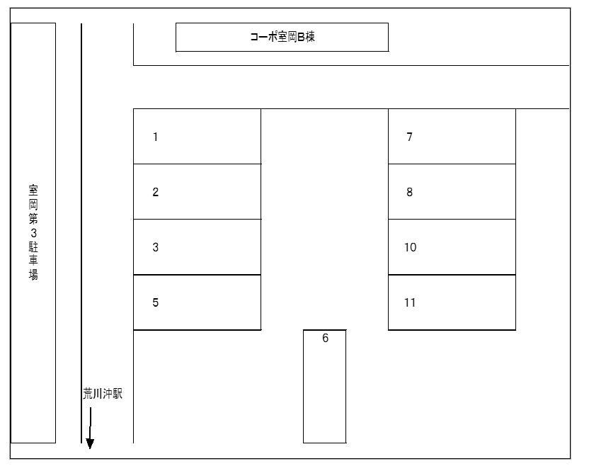 室岡第二駐車場の駐車配置図