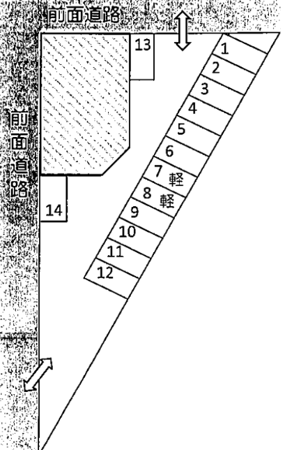 三ツ矢荒手駐車場の駐車配置図