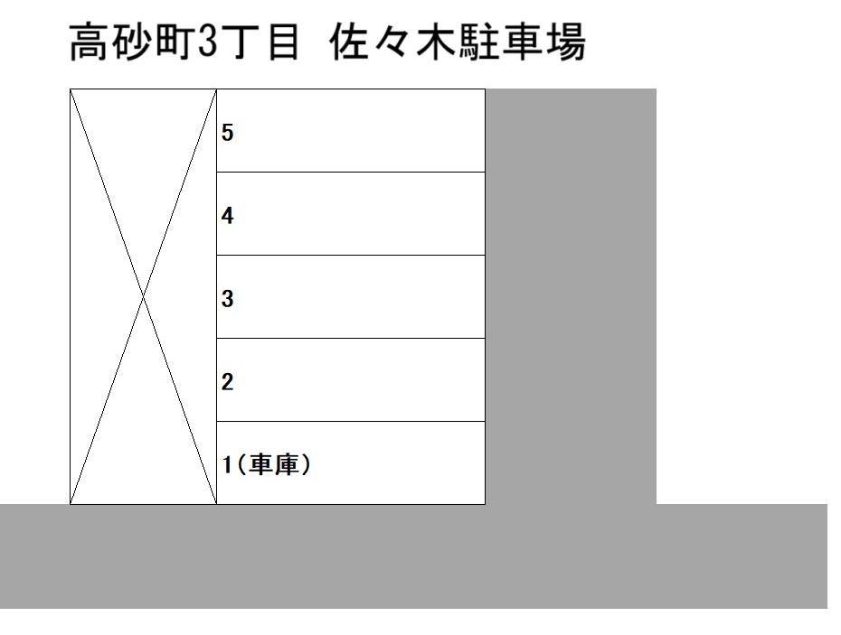 高砂町3丁目　佐々木駐車場の駐車配置図