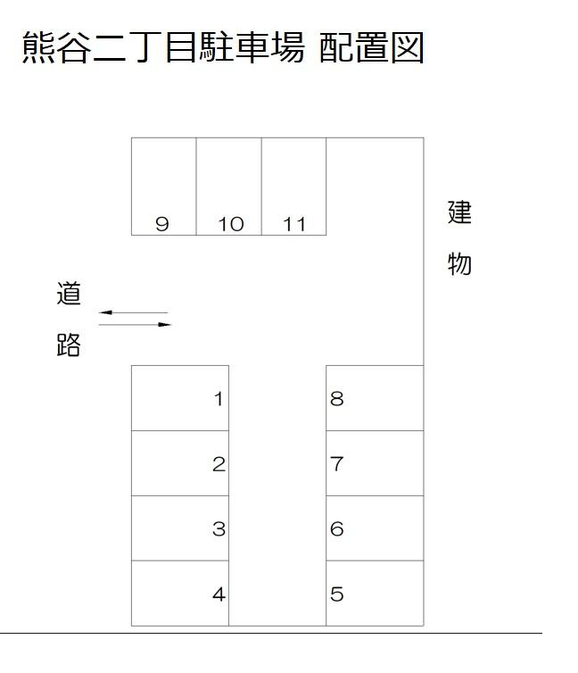 熊谷二丁目駐車場の駐車配置図