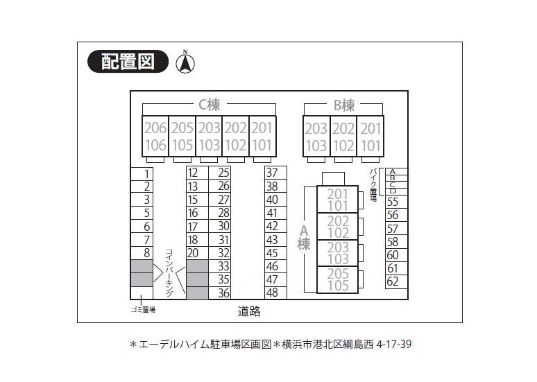 エーデルハイムＣ･駐車場の駐車配置図