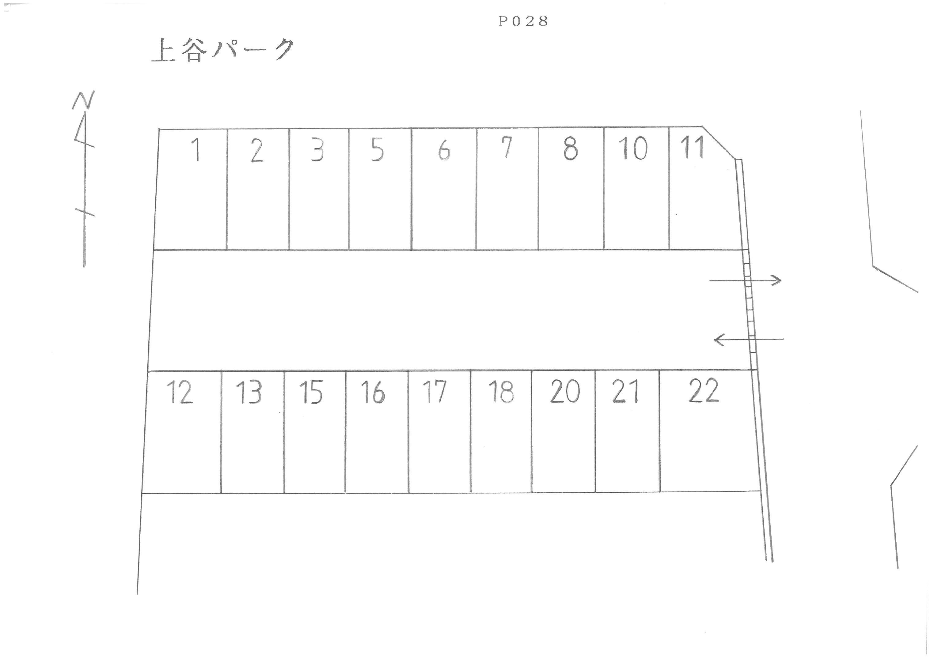 上谷パークの駐車配置図