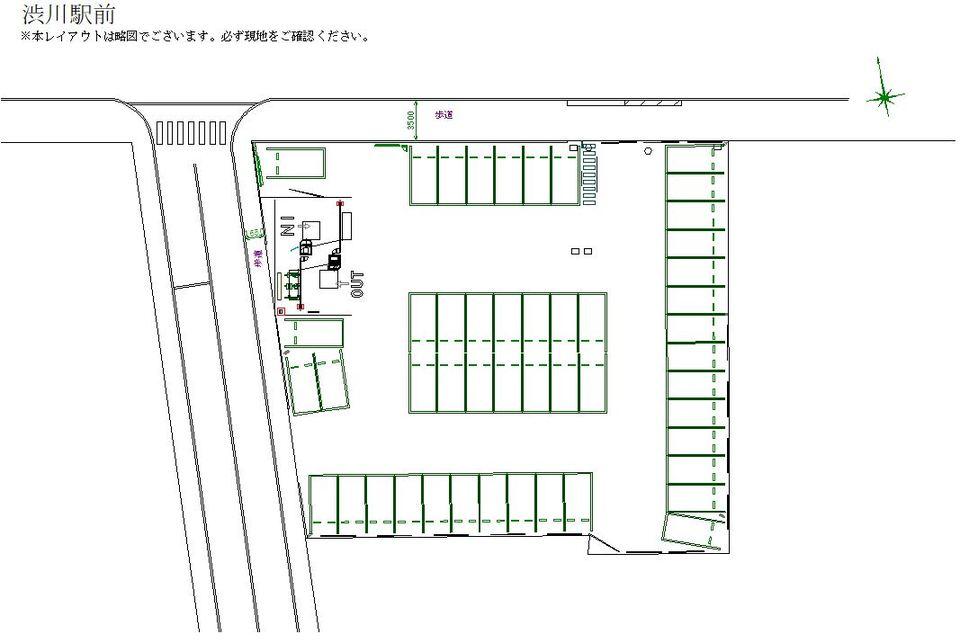 渋川駅前の駐車配置図