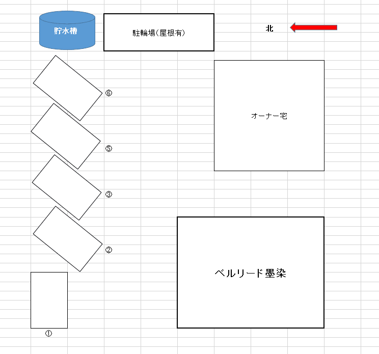 ベルリード墨染の駐車配置図