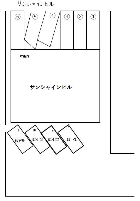 サンシャインヒルの駐車配置図