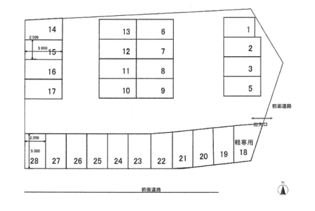 郡3丁目駐車場の駐車配置図