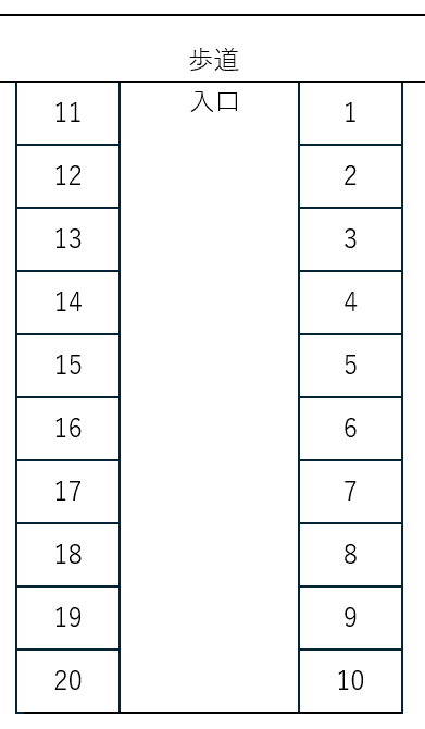 44.大学南２ガレージの駐車配置図