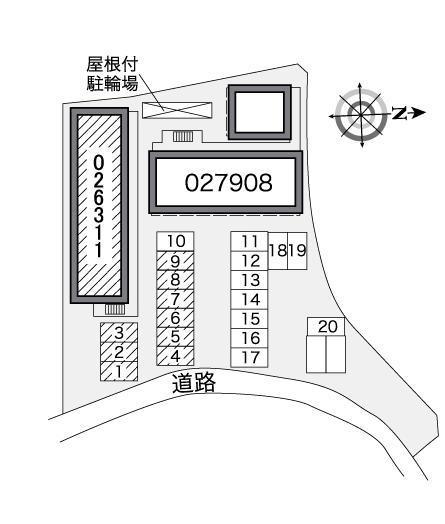 プレミール(26311)　敷地外駐車場の駐車配置図