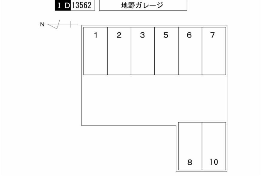 地野ガレージの駐車配置図